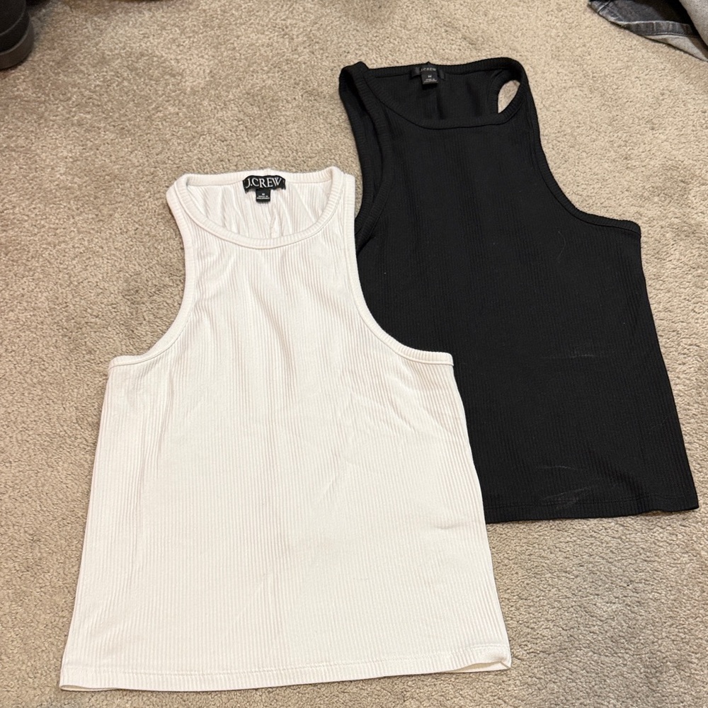 J. Crew Black and White Sleeveless Tops